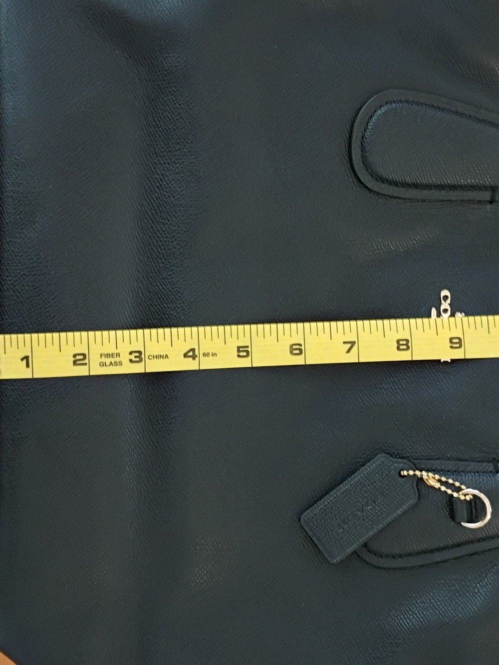 Coach Taxi Leather Zip Top Tote in black with Gold Logo - Picture 4 of 13